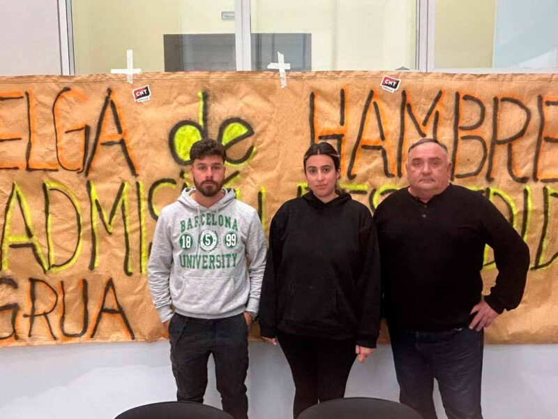 Los tres trabajadores despedidos del servicio de grúa municipal inician una huelga de hambre en el Ayuntamiento de Sevilla.- Carlos Suárez