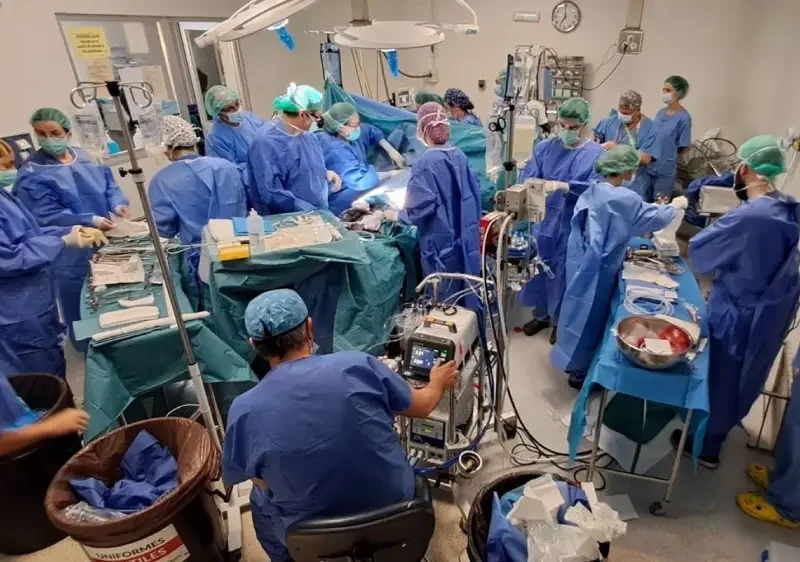 Equipo de profesionales sanitarios inmerso en una operación de donación de órganos. - HUVM
