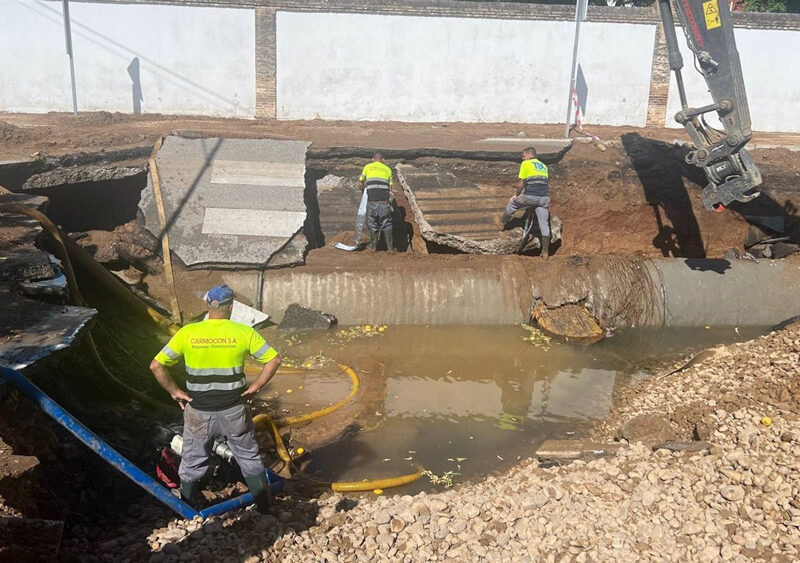 Imagen de las obras de reparación. - Diputación de Sevilla
