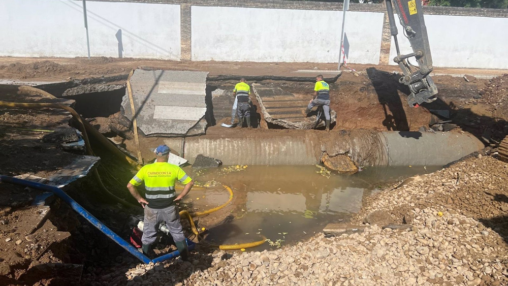 Imagen de las obras de reparación. - Diputación de Sevilla