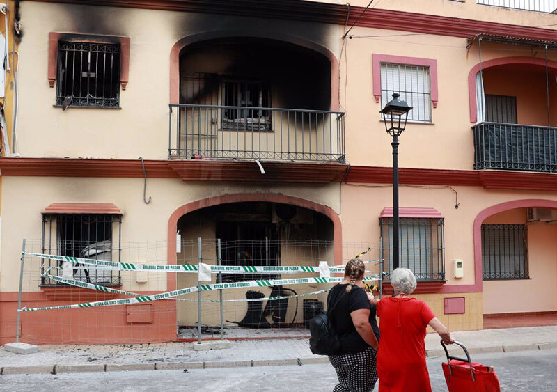 Imagen de archivo de la vivienda incendiada en Guillena con la muerte de cuatro miembros de la familia - Rocío Ruz / Europa Press
