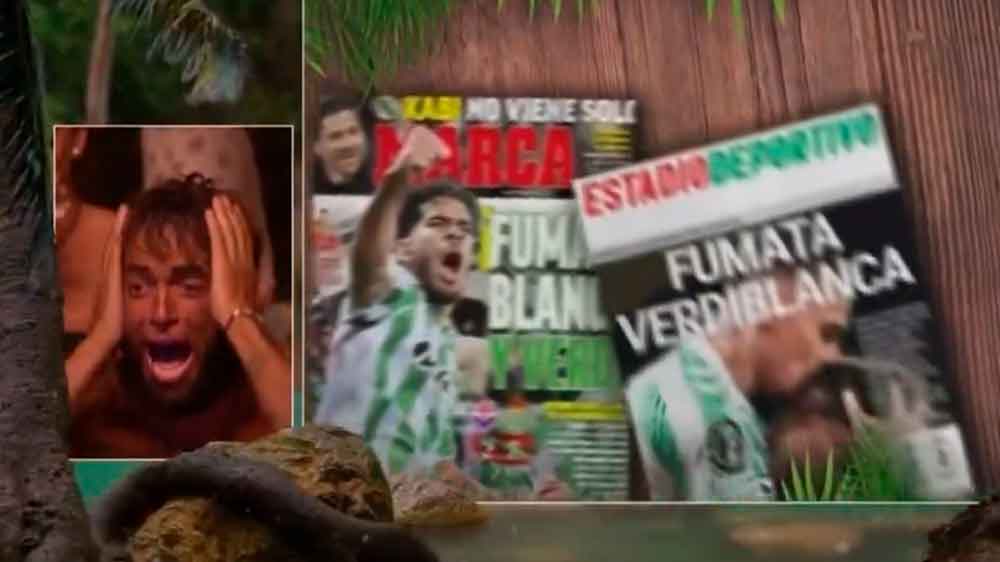 Montoya reacciona a la final europea del Betis en Supervivientes. - Telecinco