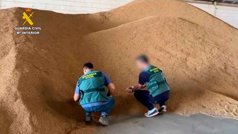Imagen del arroz sustraído de una cooperativa sevillana. - Guardia Civil