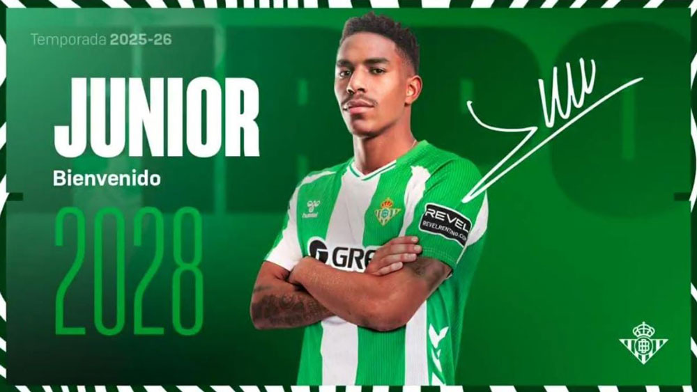 El Real Betis oficializa la vuelta de Junior Firpo. - Real Betis