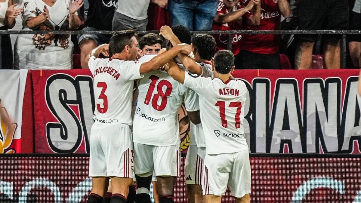 Celebración de uno de los goles del conjunto andaluz