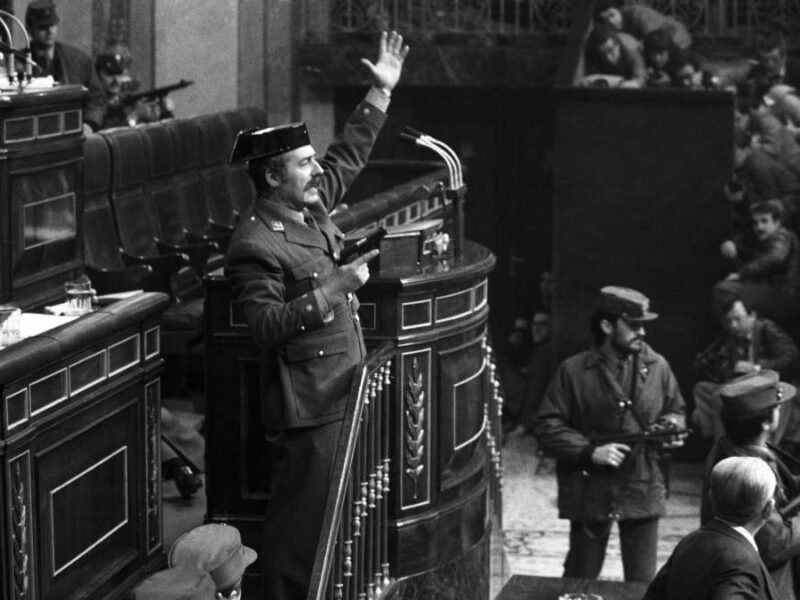 Antonio Tejero durante el intento de golpe de Estado