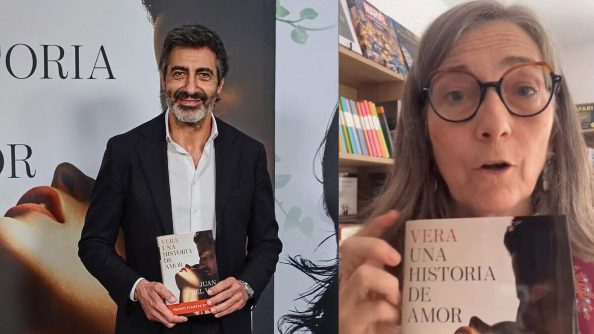 Juan del Val, ganador del Premio Planeta por «Vera», e imagen de la reseña que se ha viralizado en redes