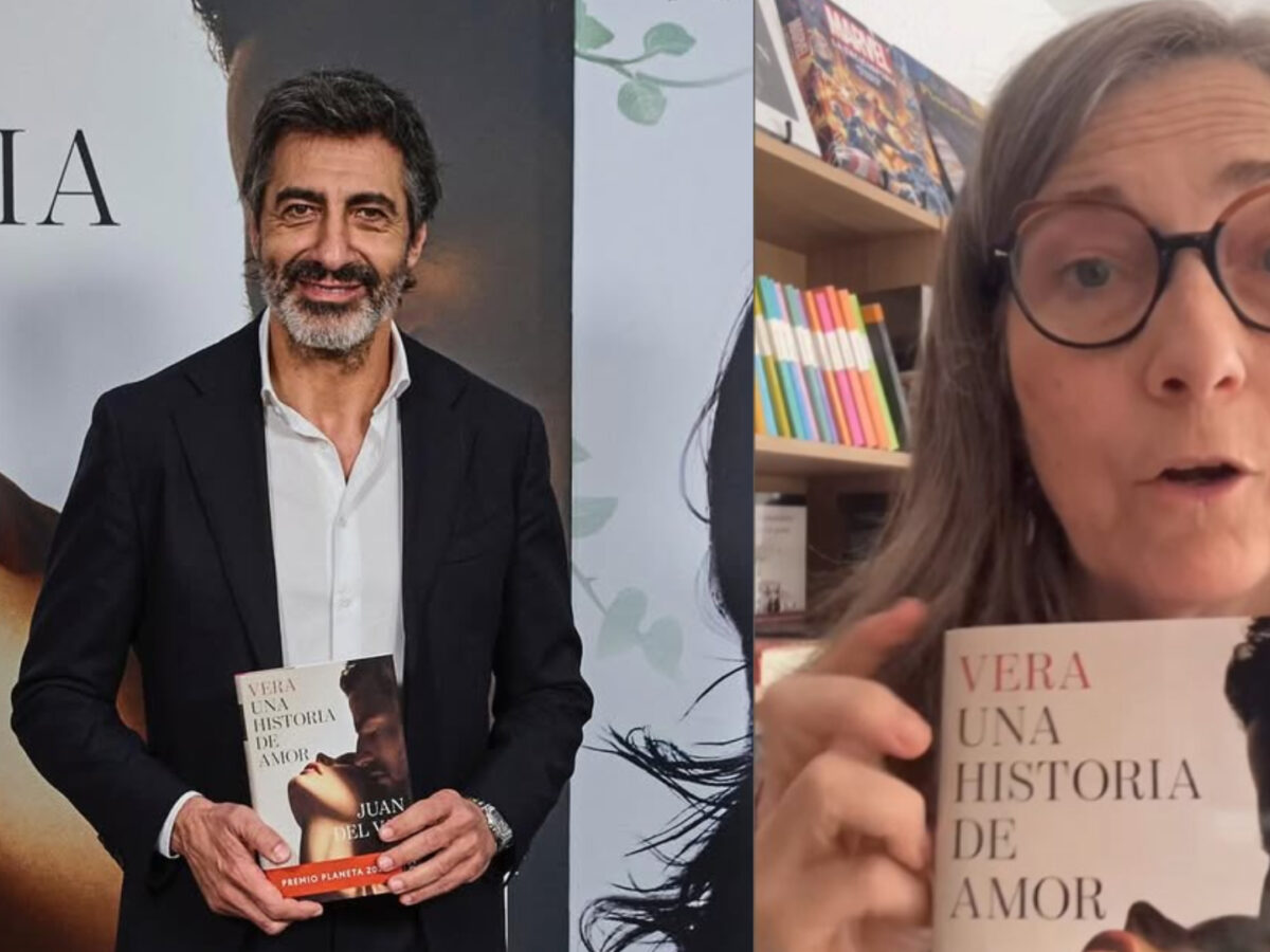 Juan del Val, ganador del Premio Planeta por «Vera», e imagen de la reseña que se ha viralizado en redes