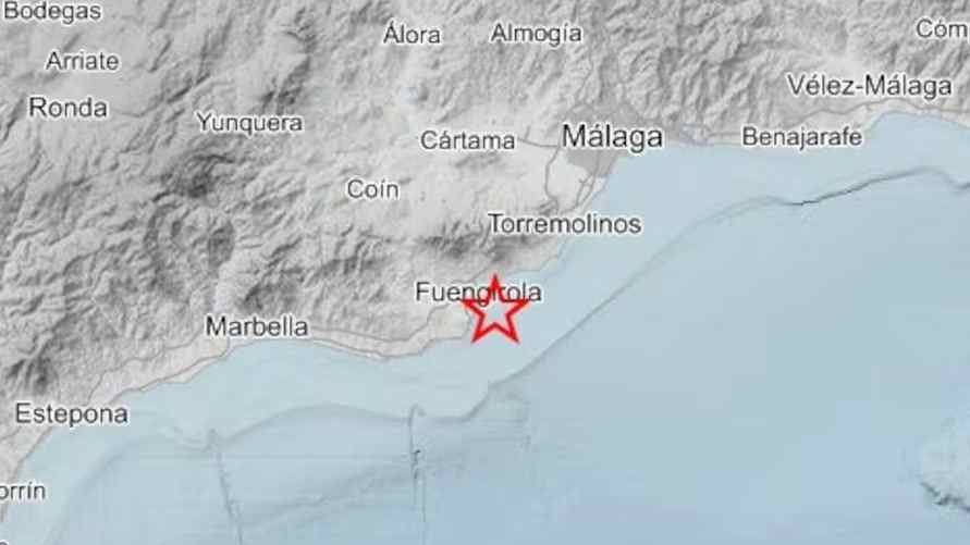 El terremoto de este viernes con epicentro en la localidad malagueña de Fuengirola. WEB IGN (WEB IGN)