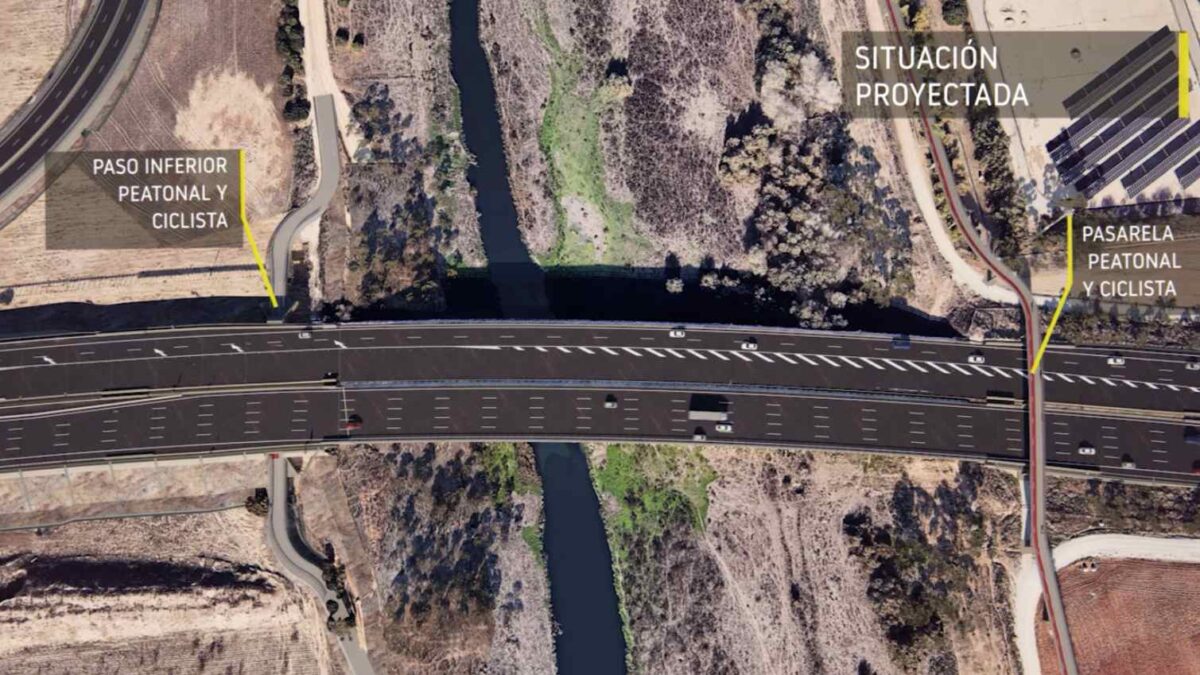 Virtualización de los itinerarios ciclistas en ambas márgenes del río Guadaira, mediante la ejecución de una nueva pasarela y un paso inferior