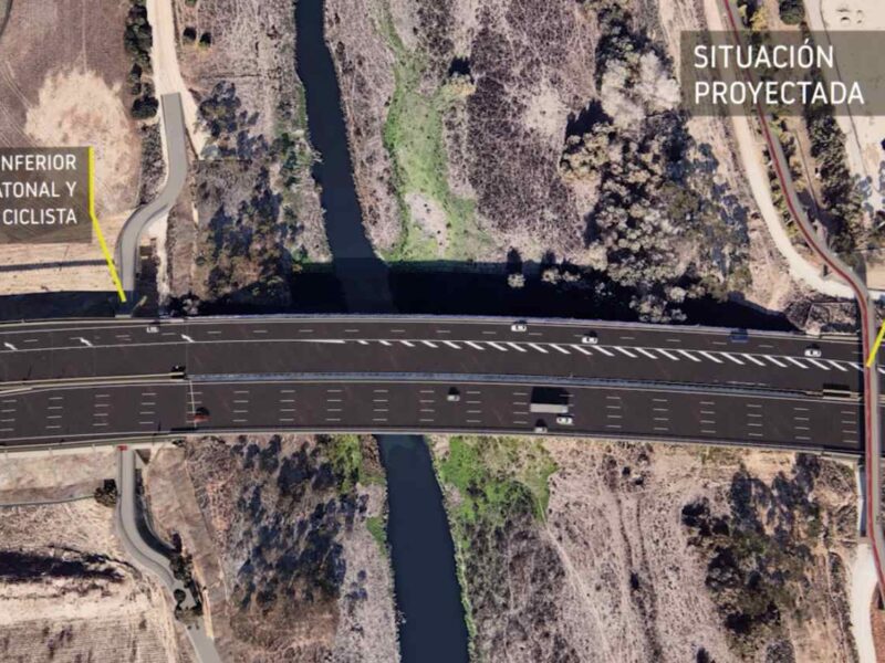 Virtualización de los itinerarios ciclistas en ambas márgenes del río Guadaira, mediante la ejecución de una nueva pasarela y un paso inferior